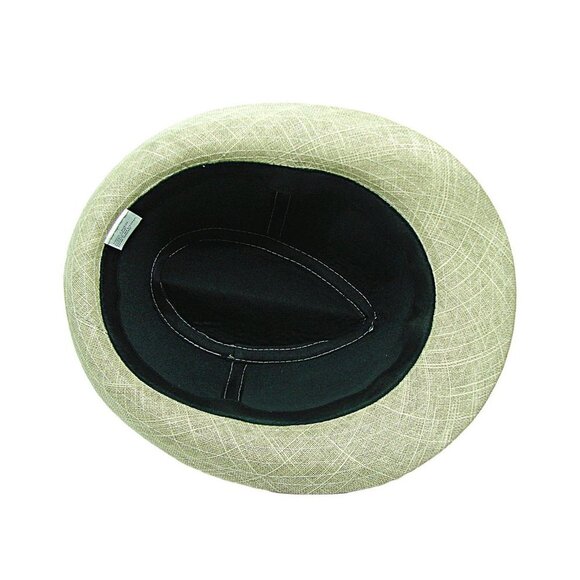 Linen Fedora Fashion Hat Oval Gold Ring On Side Beige & Gold Specks Unisex OSFM main image 8
